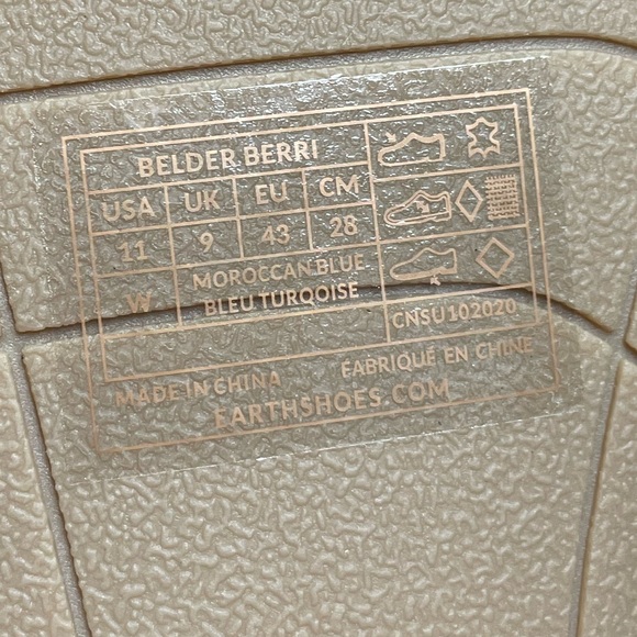 EARTH ORIGINS BERRI LEATHER CLOSED TOE LEATHER SANDAL. SIZE 11 W. MOROCCAN BLUE. - Picture 4 of 8